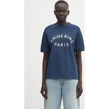 Bavlněné tričko Anine Bing jaylin dámské, tmavomodrá barva, A.08.11527, XS, 59X