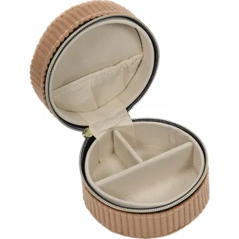 Home Styling Collection Malá šperkovnice, manšestr, Ø 8 cm, béžová