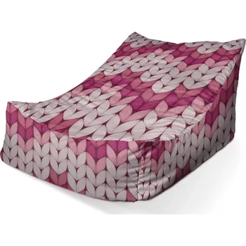 Sedací pytel Sablio Sedací vak Lounge Tříbarevné růžové pletení: 120 x 100 x 80 cm