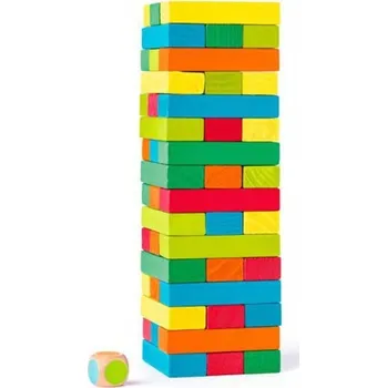 Dřevěná hračka Společenská hra - Jenga 20 cm (barevná)