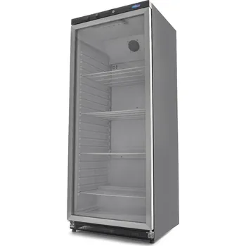 Chladnička – 600 l – černá – se skleněnými dveřmi