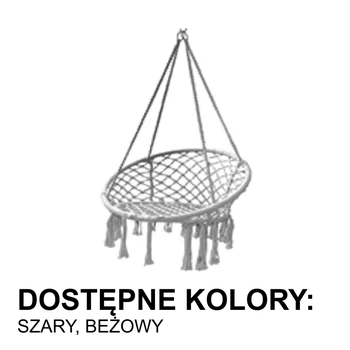 Zahradní houpačka ZÁVĚSNÉ KŘESLO - ČAPÍ HLÍZDO 80 x 60 x 120 CM BÉŽOVÁ/ŠEDÁ *2696
