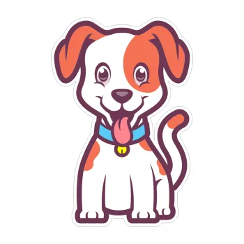 Samolepicí dekorace na vozidlo Barevný pes 010 levá roztomilé štěnátko (6,8 x 10) SAMOLEPKA NA AUTO, NÁLEPKA, FÓLIE, POLEP, TUNING, VLASTNÍ TEXT, TISK, AUTOSAMOLEPKY.cz, POLEPY, OBRÁZEK, LOGO, 3D STICKERS