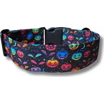 Obojek pro psa Softshellový obojek pro psa - Barevné dýně a netopýři, XL, 3 cm