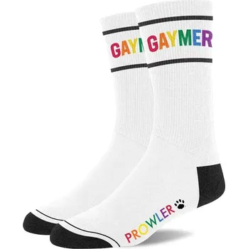 Pánské ponožky Prowler Gaymer Socks, bílé bavlněné ponožky s nápisem