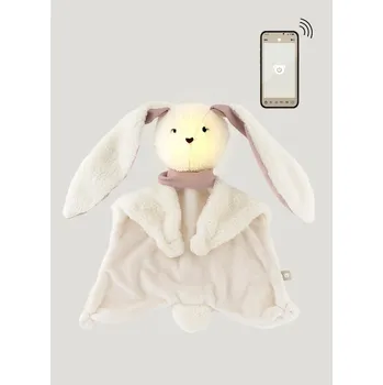 plyšák MyHummy DOUDOU BUNNY 7v1 s lampičkou a aplikací - šumící medvídek králíček - plyšový usínáček mazlíček vydávající bílý šum