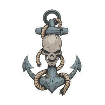 Polep vozidla SAMOLEPKA Barevná kotva 001 pravá s lebkou (6,8 x 10) NA AUTO, NÁLEPKA, FÓLIE, POLEP, TUNING, VLASTNÍ TEXT, TISK, AUTOSAMOLEPKY.cz, POLEPY, OBRÁZEK, LOGO, SAMOLEPKY