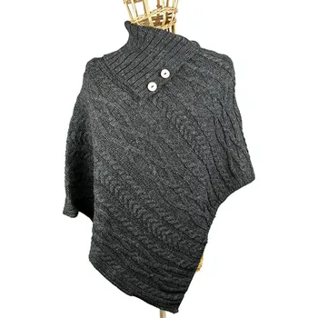Dámské pončo GLENCROFT Dámské vlněné pončo, antracit