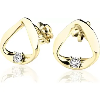 Náušnice Náušnice ze zlata 585/1000 s přírodními diamanty 0,024ct, G/SI
