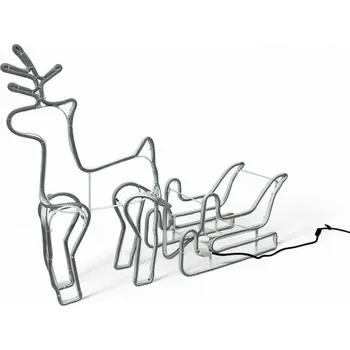 Vánoční dekorace Light Irridiance 3D vánoční LED světelná dekorace - Sob se saněmi (60 cm) Osvětlení: Studená bílá