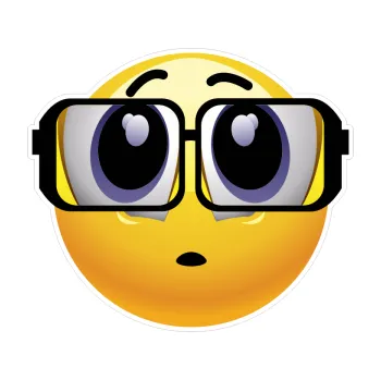 Polep vozidla SAMOLEPKA Barevný smajlík 028 vykulený s brýlemi (40 x 34,9) NA AUTO, NÁLEPKA, FÓLIE, POLEP, TUNING, VLASTNÍ TEXT, TISK, AUTOSAMOLEPKY.cz, POLEPY, OBRÁZEK, LOGO, SAMOLEPKY