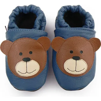 Capáčky Afelo Kožené capáčky 18-24 m (22/23) 15 cm MEDVÍDEK modrý