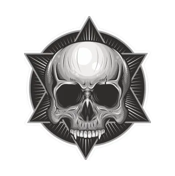 Polep vozidla SAMOLEPKA Barevná lebka 046 s hvězdou (35,3 x 40) NA AUTO, NÁLEPKA, FÓLIE, POLEP, TUNING, VLASTNÍ TEXT, TISK, AUTOSAMOLEPKY.cz, POLEPY, OBRÁZEK, LOGO, SAMOLEPKY