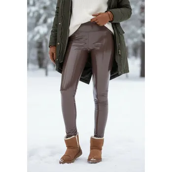 Dámské legíny Dámské lesklé zateplené legíny