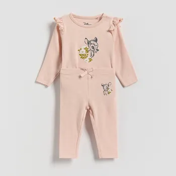 Dětská móda Reserved - Bavlněná souprava Bambi - pudrově růžová - 806GK-39X - 806GK-39X-80