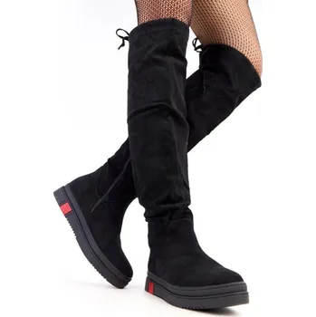 Dámské kozačky Dámské vysoké kozačky DH240102 Černá - YOLERA černá 40