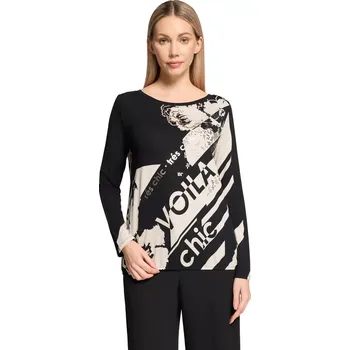 Dámské tričko BETTY BARCLAY dámské triko černobéžové s kamínky