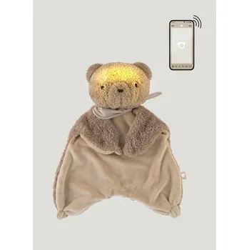 plyšák MyHummy DOUDOU šumící MEDVÍDEK 7v1 s lampičkou a aplikací - plyšový usínáček mazlíček vydávající bílý šum