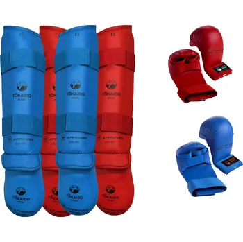 Bojový sport Set Chrániče NOHY a RUKAVICE TOKAIDO KANJI na karate Barva: Modrá, Velikost: XS