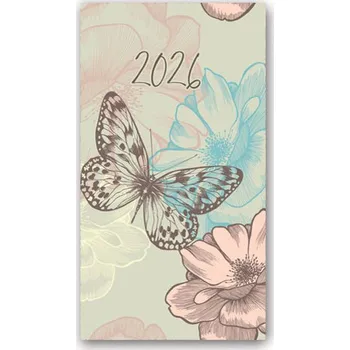 Kalendář Kalendarz kieszonkowy A6 2026 Soft motyl