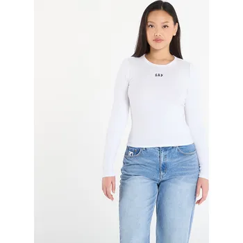 Tričko GAP Ribbed Logo T-Shirt White S