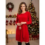 Dámské šaty VSB s páskem v červené barvě