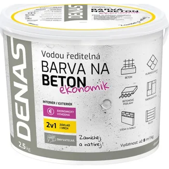 barva na beton Denas na beton ekonomik 2,5 kg šedá