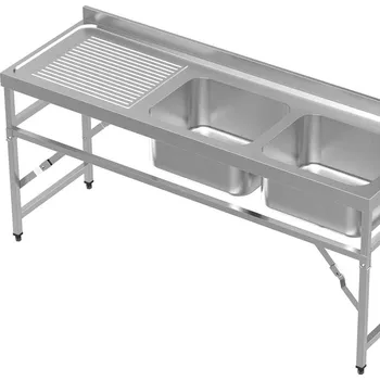 Nerezový dřez Dřezový stůl CS600 1800 2R skládací