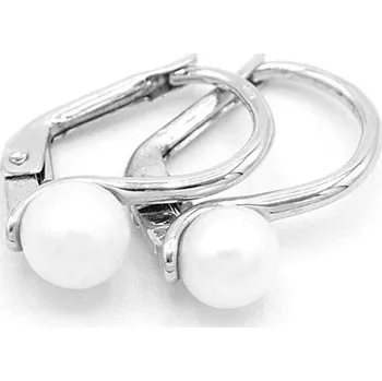Náušnice Náušnice z bílého zlata se sladkovodní perlou