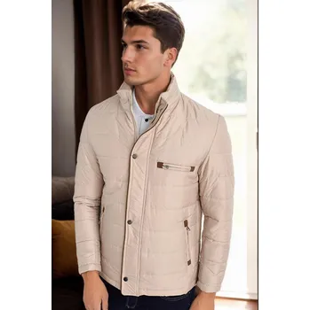 Pánská casual bunda M9625 DEWBERRY MEN'S JACKET-BEIGE dewberry krémová 3477832