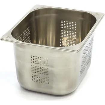 Dóza na potraviny Gastronádoba 1/2 GN – perforovaná – hloubka 20 cm – 32,5 x 26,5 cm – nerezová ocel