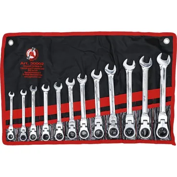 Klíč Očkoploché ráčnové klíče 8-19 mm, s kloubem, sada 12 dílů v obalu