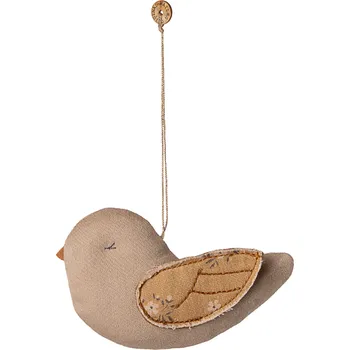 Vánoční ozdoba MAILEG Látková ozdoba Ptáček - Marble Latte S25