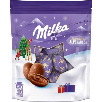 Čokoláda Milka jemné vánoční kuličky s alpskou čokoládou 90 g