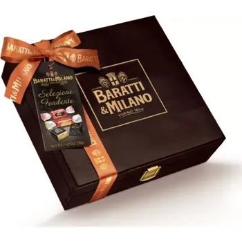 Cukrovinka Luxusní italská bonboniéra Baratti & Milano 280 g hořká - dřevěná kazeta (italské luxusní pralinky / krásná dřevěná krabička )