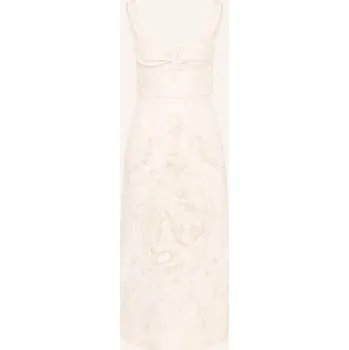 Dámské šaty Zimmermann Dámské Lněné Šaty Drape, krémová / černošedá, 34