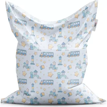 Sedací pytel Sablio Sedací vak Stavebnice a vláčky - 200x140 cm