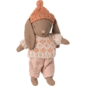 Hračka MAILEG Zimní zajíček Micro - Brown/rose S25