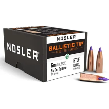 Příslušenství pro sportovní střelbu Střely Nosler Ballistic Tip Lead Free 6mm, dia .243, 55grs
