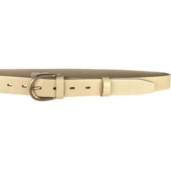 Opasek PENNY BELTS Kožený opasek 30-304-44 krémový - 85 cm