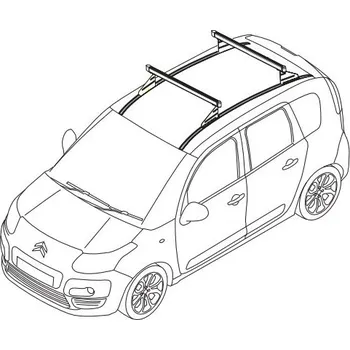 Příčník na automobil ORIGINÁLNÍ DÍL CITROËN - PEUGEOT Sada dvou příčných střešních tyčí pro C3 Picasso, střešní nosič originál Citroen (9416H4)