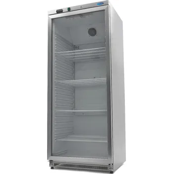 Chladnička – 600 l – nerezová ocel – se skleněnými dveřmi