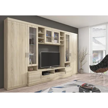 Obývací stěna Obývací stěna Paris Barva korpusu: Dub Sonoma, Barva dvířek: Dub Sonoma