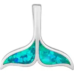 Stříbrný přívěsek ploutev Fosco s modrým syntetickým opálem LPS3395PSBO