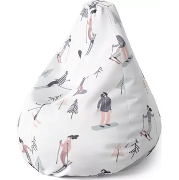 Sedací pytel Sablio Sedací vak Pear Lyžaři: 140 x 100 x 25 cm