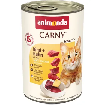 Krmivo pro kočku 6ks-6x400g animonda Carny Senior hovězí a kuřecí maso se sýrem vlhké krmivo pro kočky