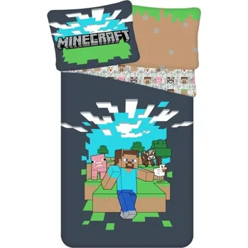 Povlečení Jerry Fabrics Povlečení Minecraft Adventure 140 x 200, 70 x 90 cm zipový uzávěr
