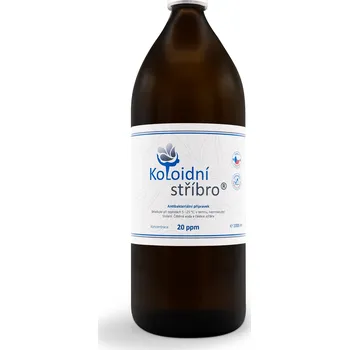Koloidní stříbro 1000 ml Balení: Skleněné lahve, Koncentrace: 20 ppm