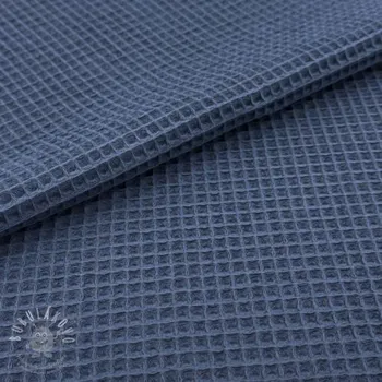 Bavlna s vaflovou vazbou dark jeans