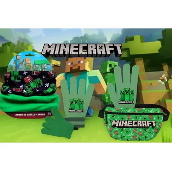 Ledvinka SADA MINECRAFT 3 KS NÁKRČNÍK,RUKAVICE,LEDVINKA